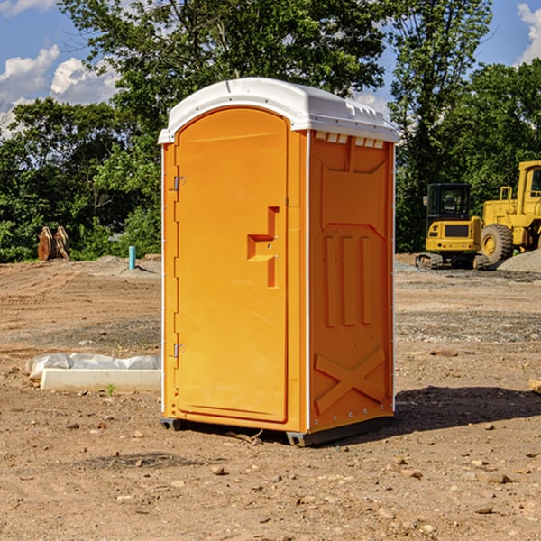 how often are the portable restrooms cleaned and serviced during a rental period in Center Ridge